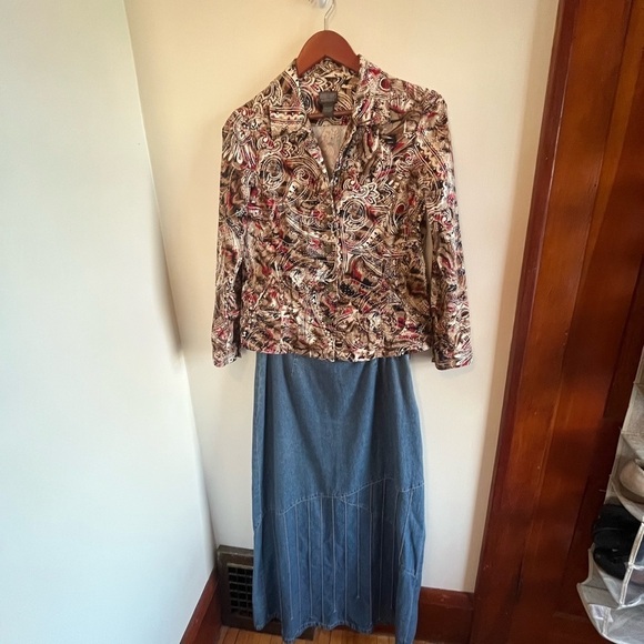 Additions by CHICO’s Cotton Paisley Blazer Lightweight Jacket Sz 0 USA XS (4/6) - Picture 11 of 12